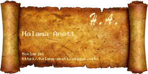 Halama Anett névjegykártya